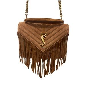 Yves Saint Laurent Brown Fringe Shoulder Bag